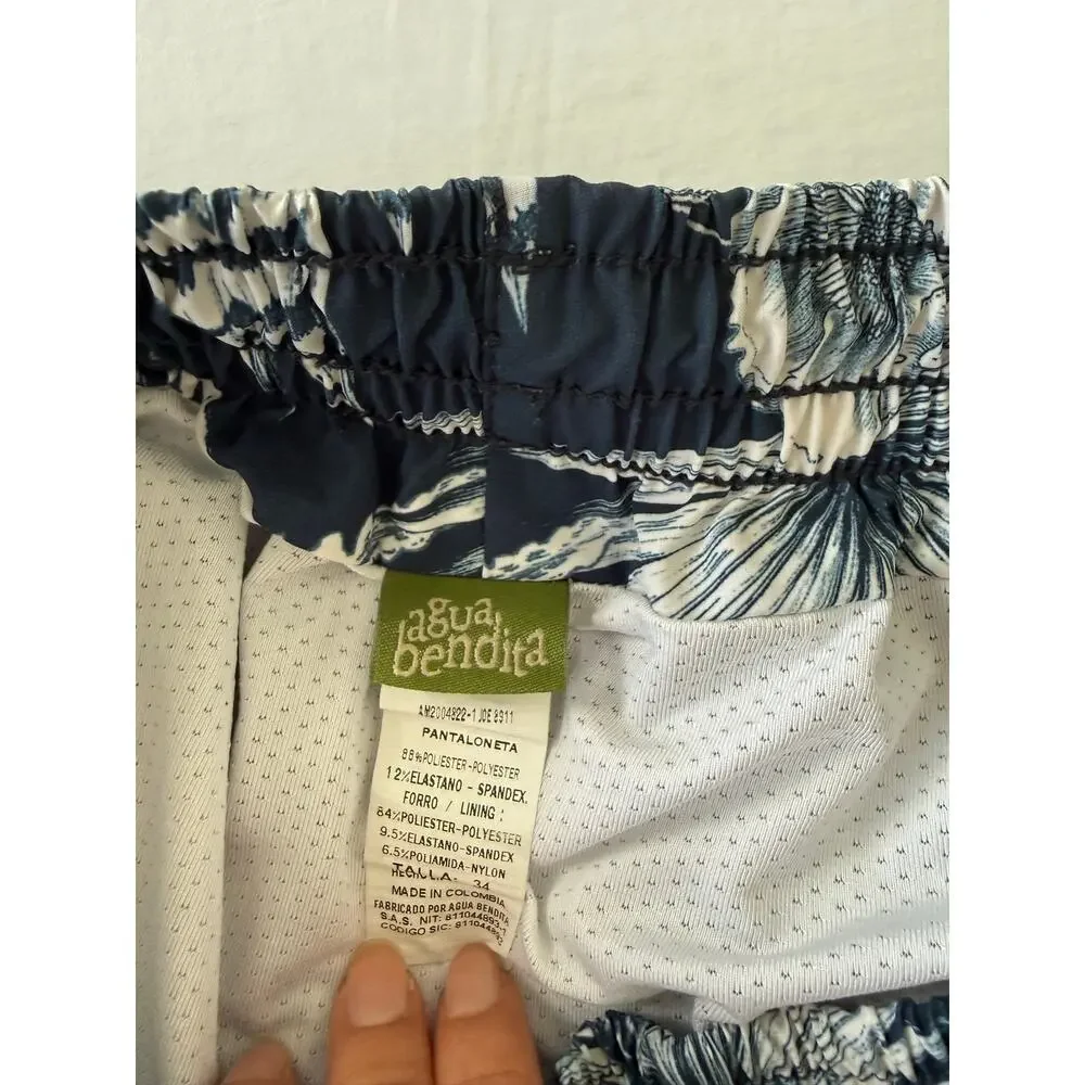 Agua Bendita Men’s Swim Trunks Joe Hawaiian Print Size 34